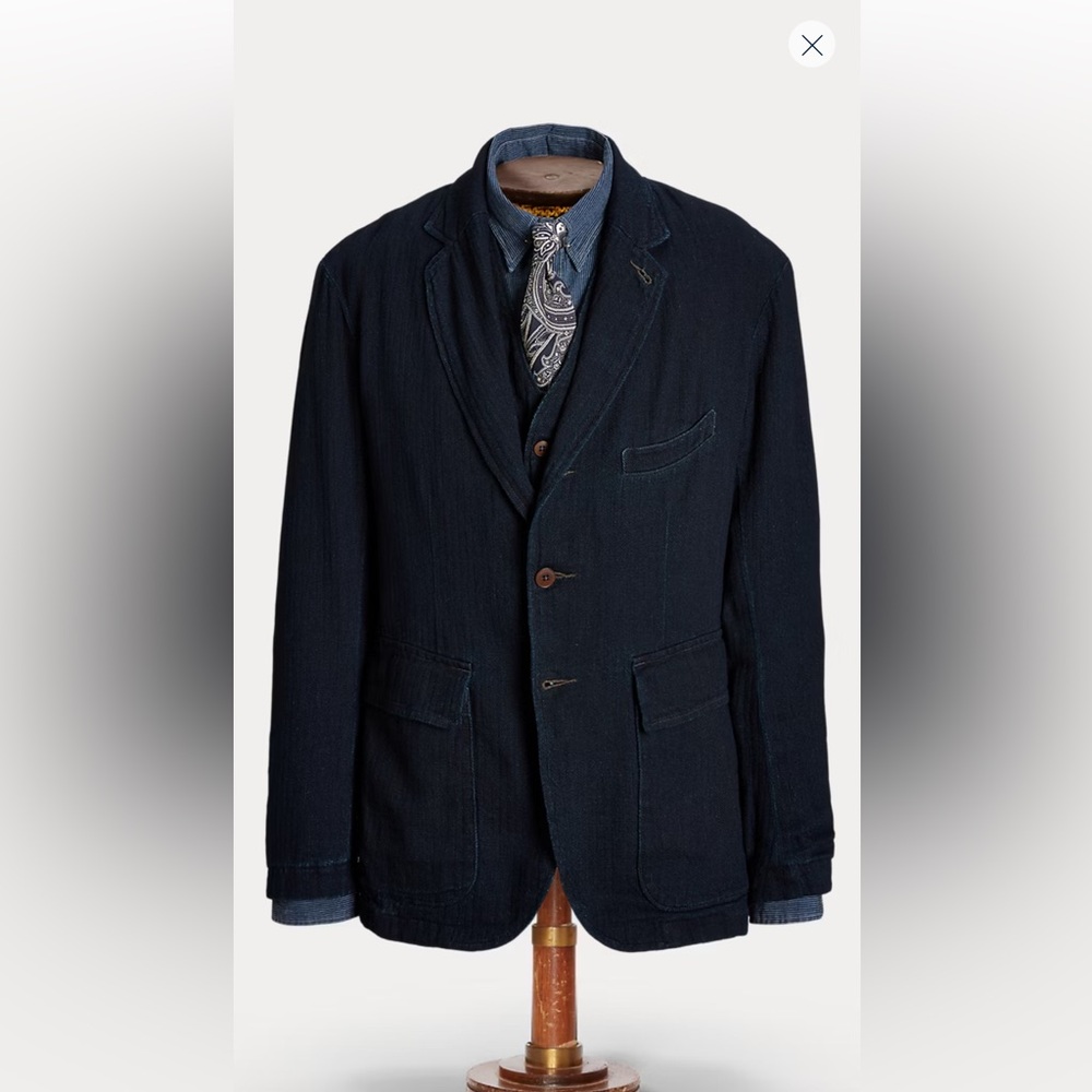 Ralph Lauren Double RL Unconstructed Herringbone Sport Coat